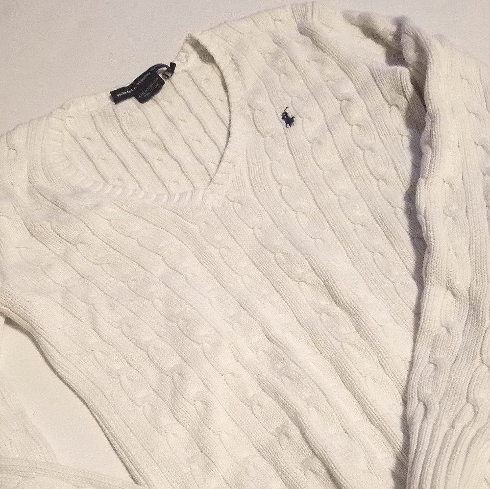 Ralph Lauren Sweater Cable Knit V-Neck